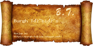 Burgh Tóbiás névjegykártya